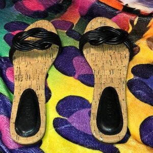 Stylish Black Cork Sandals From Macy's.Have In other colors
